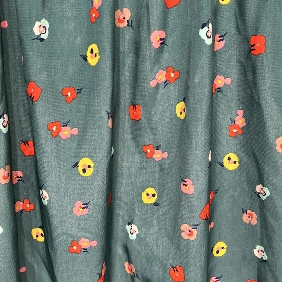 Green button up dress with collar, and open back. - Picture 8 of 11